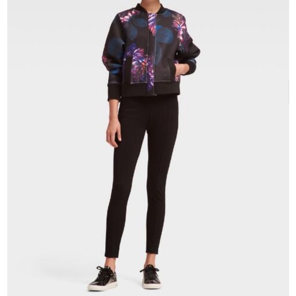 Donna Karan floral- printed Bomber Jacket - Picture 4 of 12
